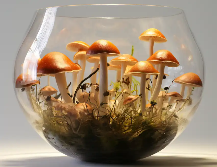 Techy Guru a transparent bowl with mushrooms