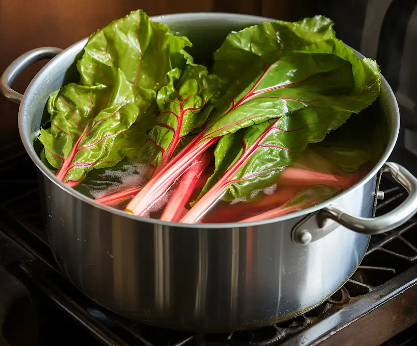 Techy Guru boil rhubarb leaves