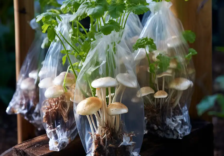 Techy Guru grow mushrooms in plastic bags