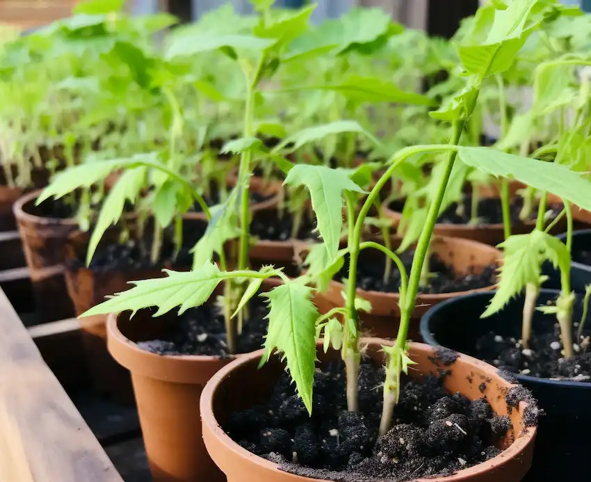 okra in pots