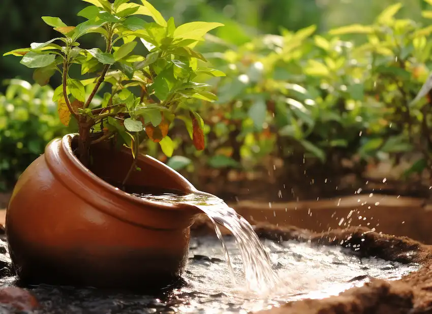 Techy Guru olla irrigation in the garden