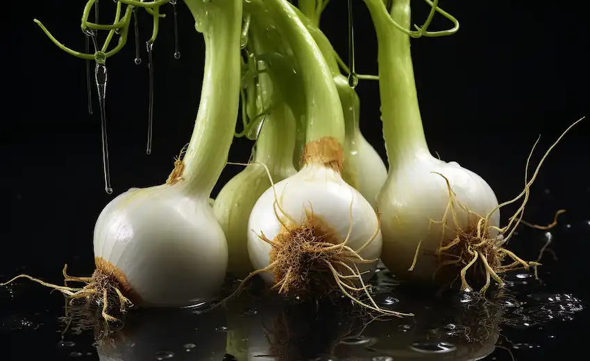 Techy Guru onions rooting in water