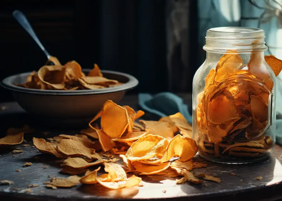 Techy Guru orange peels in a jar