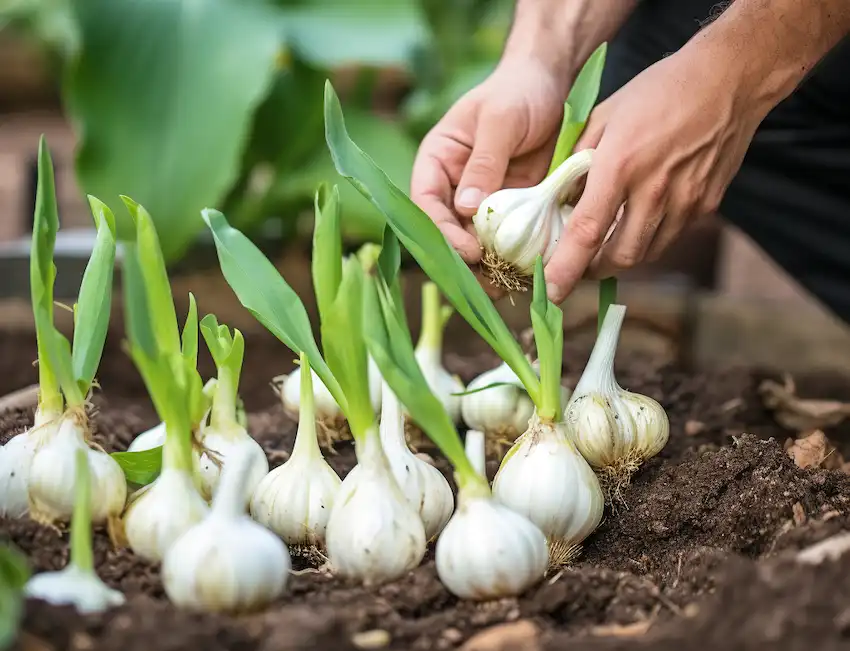 Techy Guru planting garlic 1