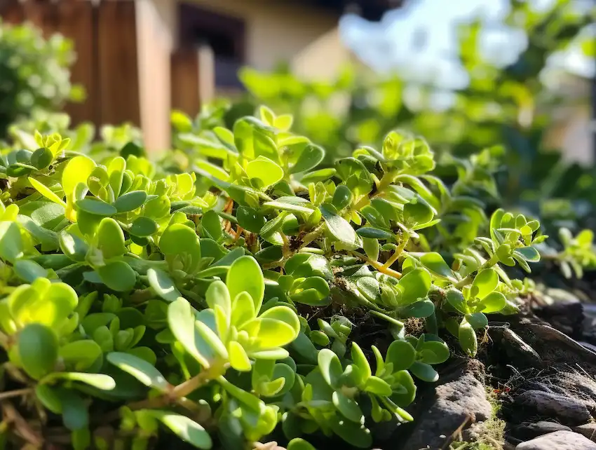 purslane in home garden