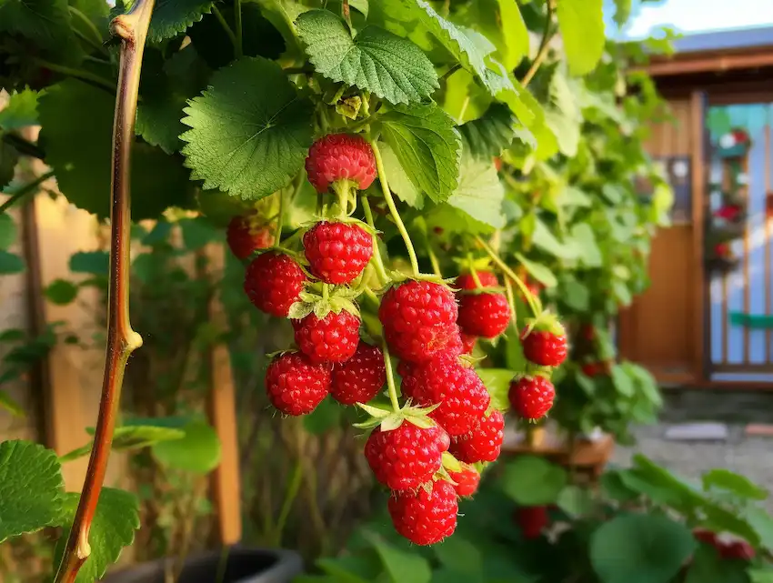 Techy Guru raspberry plants in home garden