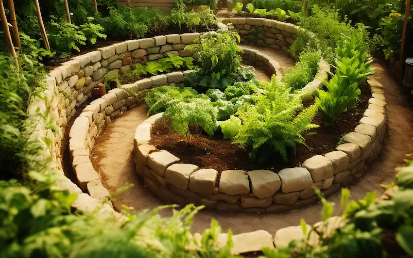 Techy Guru a big spiral herb garden