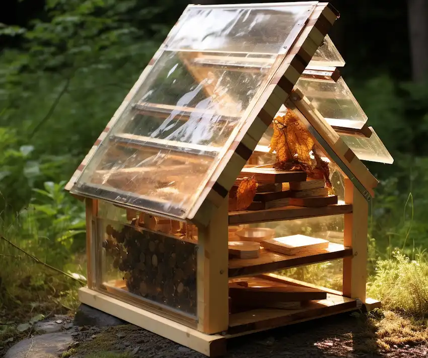 a solar food dehydrator made out of wood