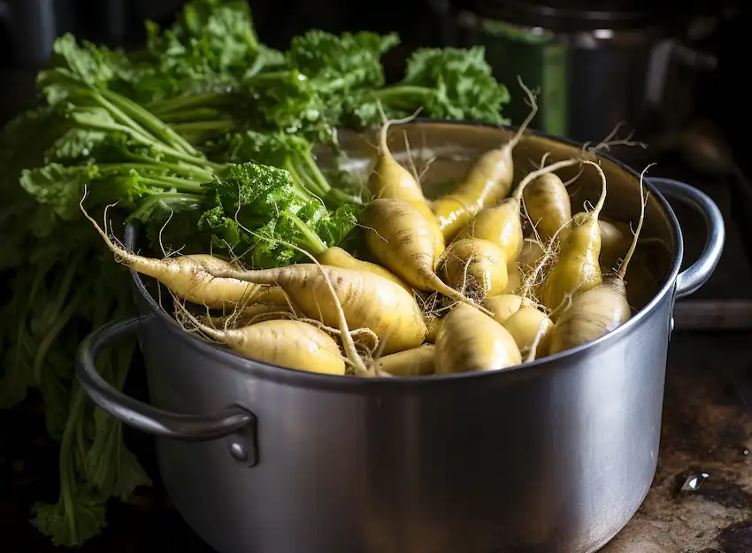 Techy Guru boil sugar beets in a large pot