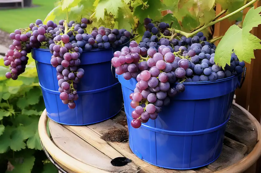 Techy Guru buckets with grapes