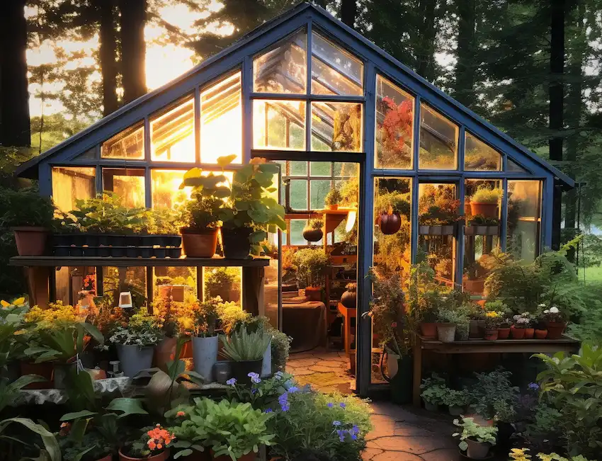 Techy Guru greenhouse at evening