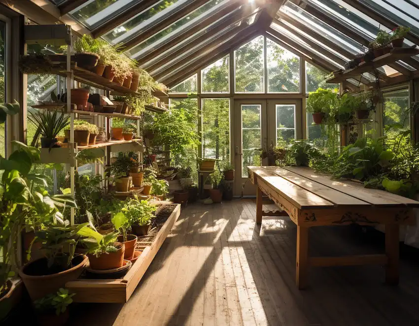 Techy Guru inside greenhouse