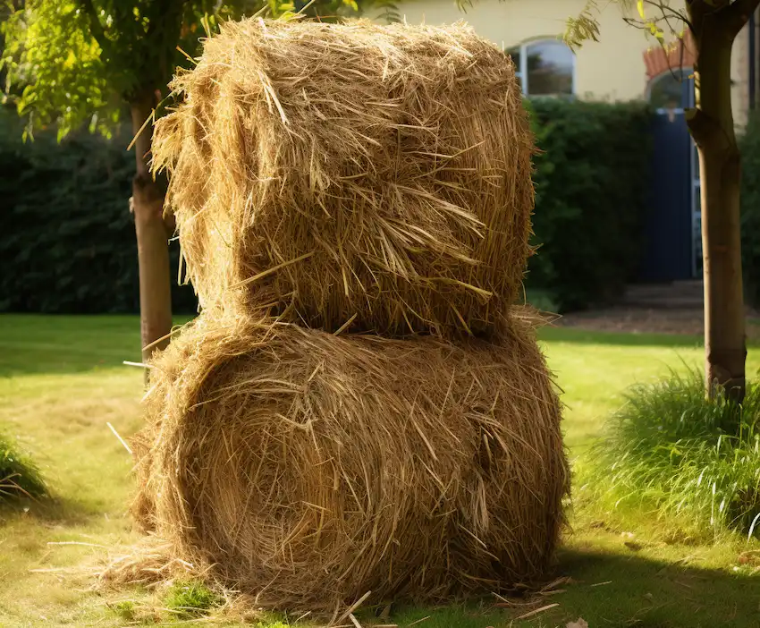 Techy Guru straw bale in the garden