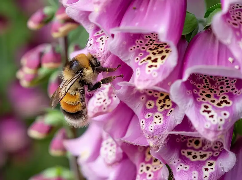 Techy Guru a bee on a foxglove