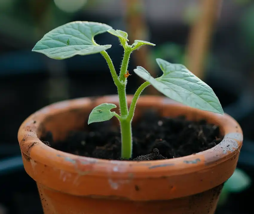 Techy Guru growing zucchini in a pot