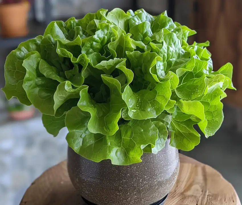 Techy Guru lettuce growing in a pot