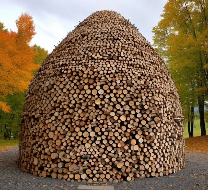 Techy Guru stacking firewood