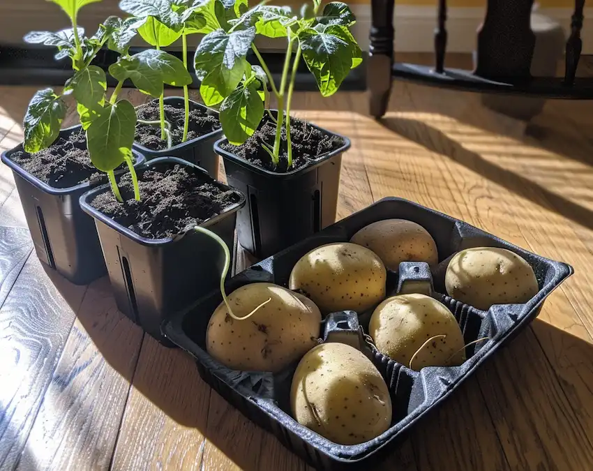 Techy Guru your seed potatoes and 2 pots