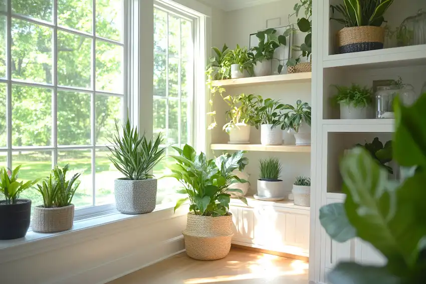 Techy Guru airy indoor space with a variety of houseplants