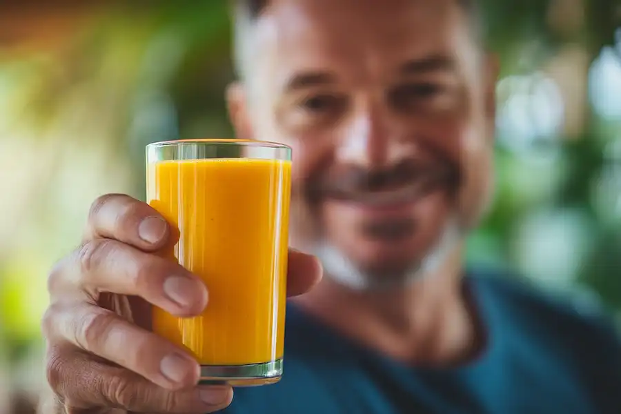 Techy Guru glass of the heathy turmeric drink