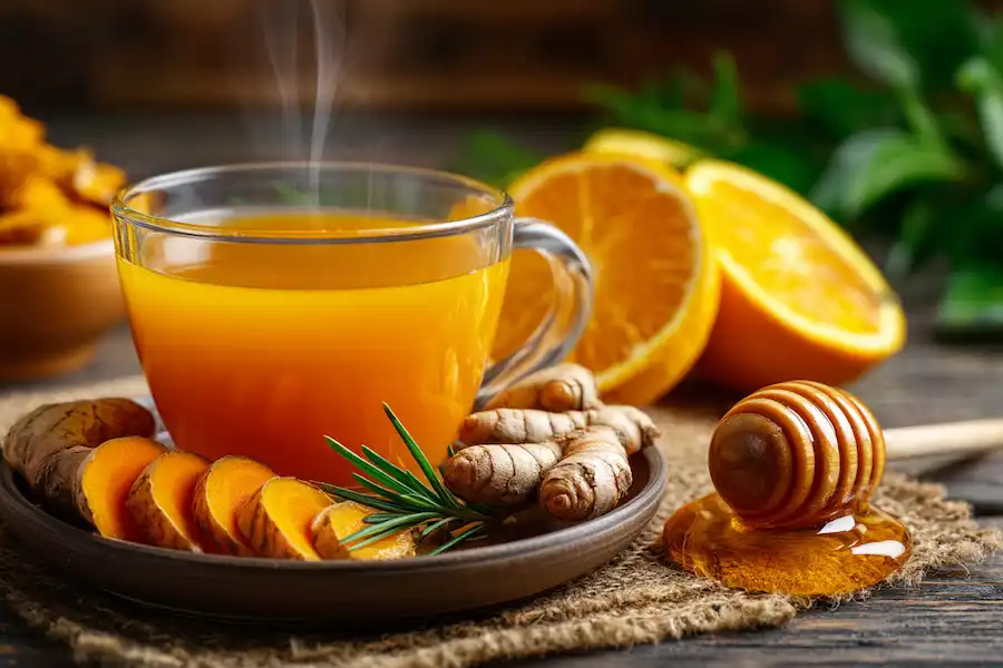 turmeric ginger orange immunity drink
